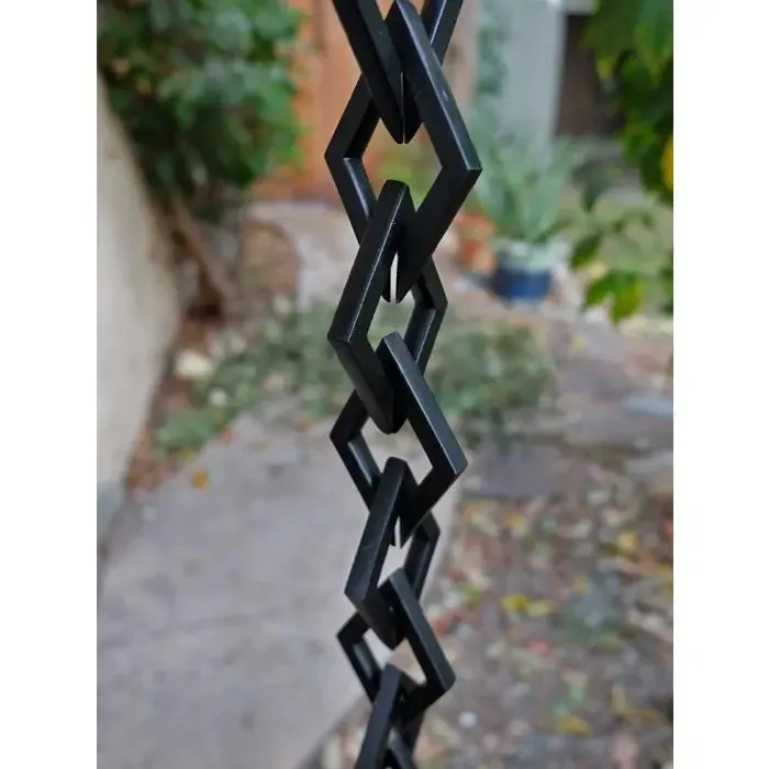 Cast Aluminum Link Diamond Chain- Black Powder Coat