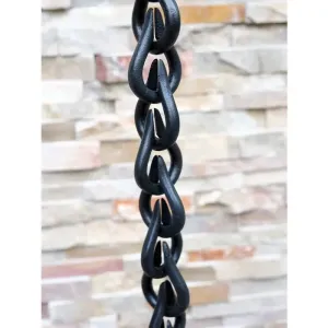 Cast Aluminum Link Droplet Chain- Black Powder Coat