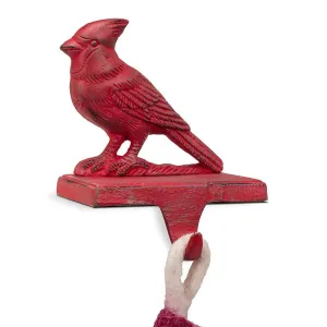 Cast Iron Cardinal Stocking Hanger