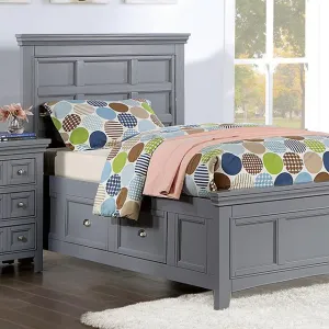 CASTLILE Twin Bed, Gray