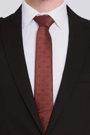 Casual 2.5-inch Slim Gold Tie, Orange 8