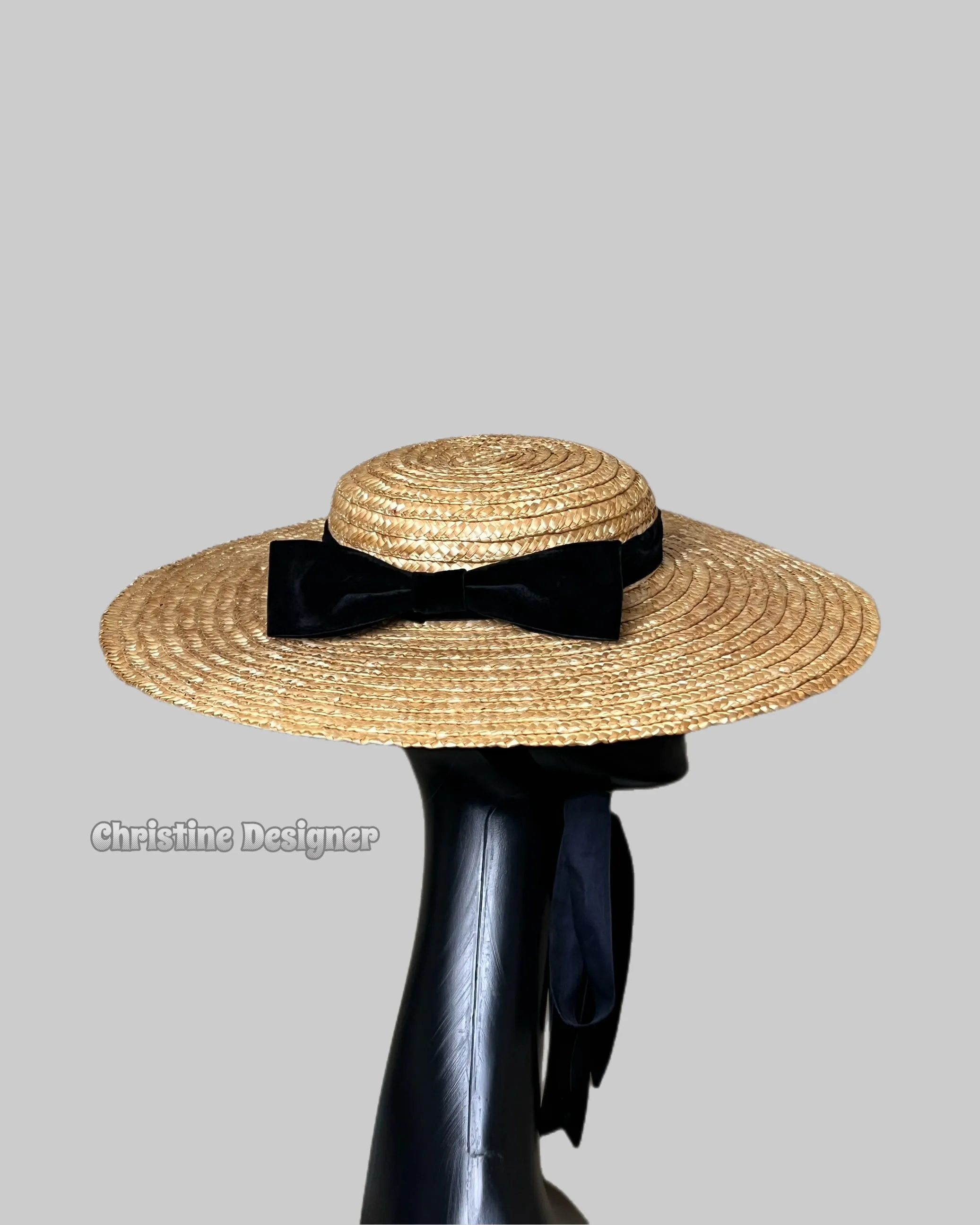 Casual bow straw hat