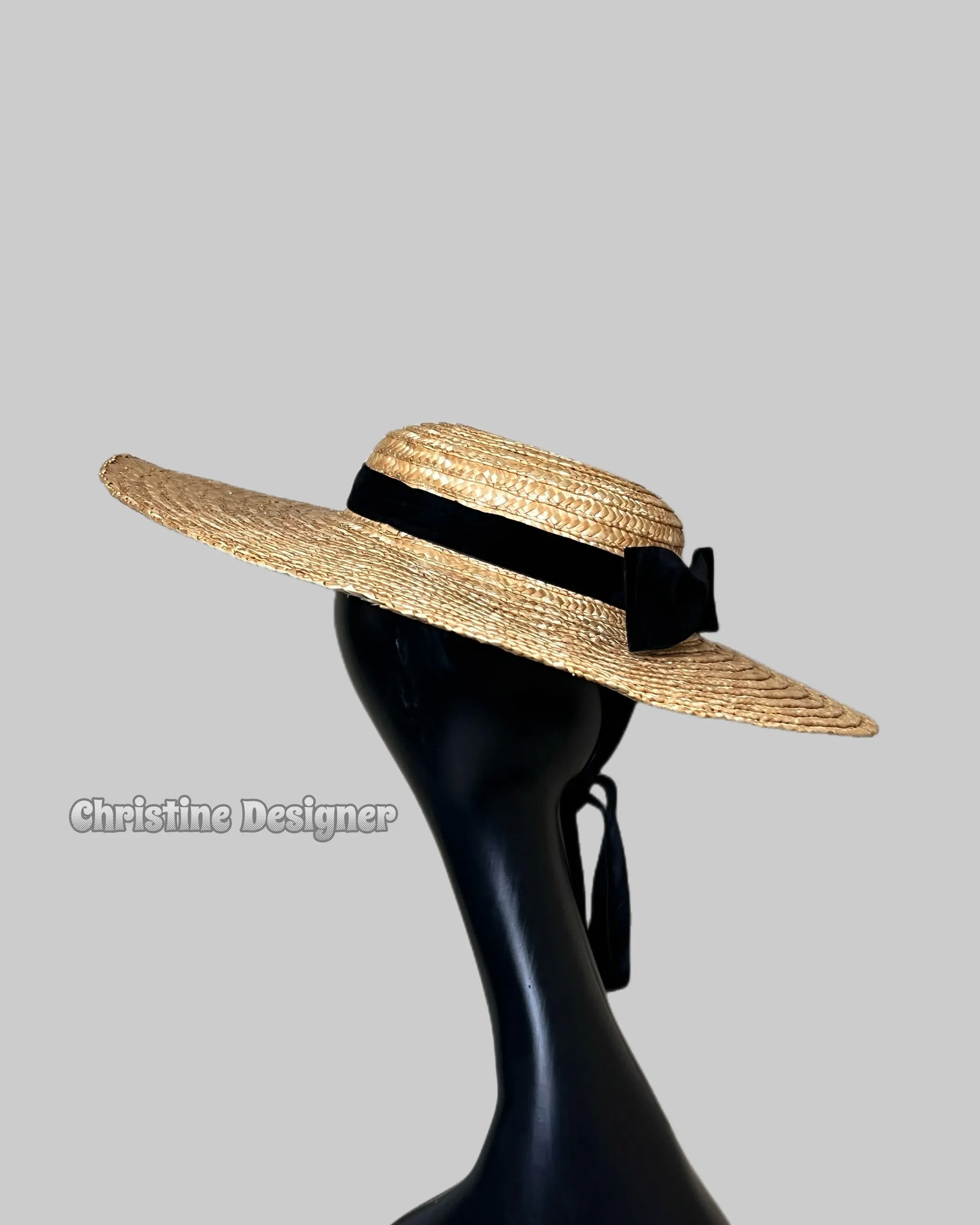 Casual bow straw hat