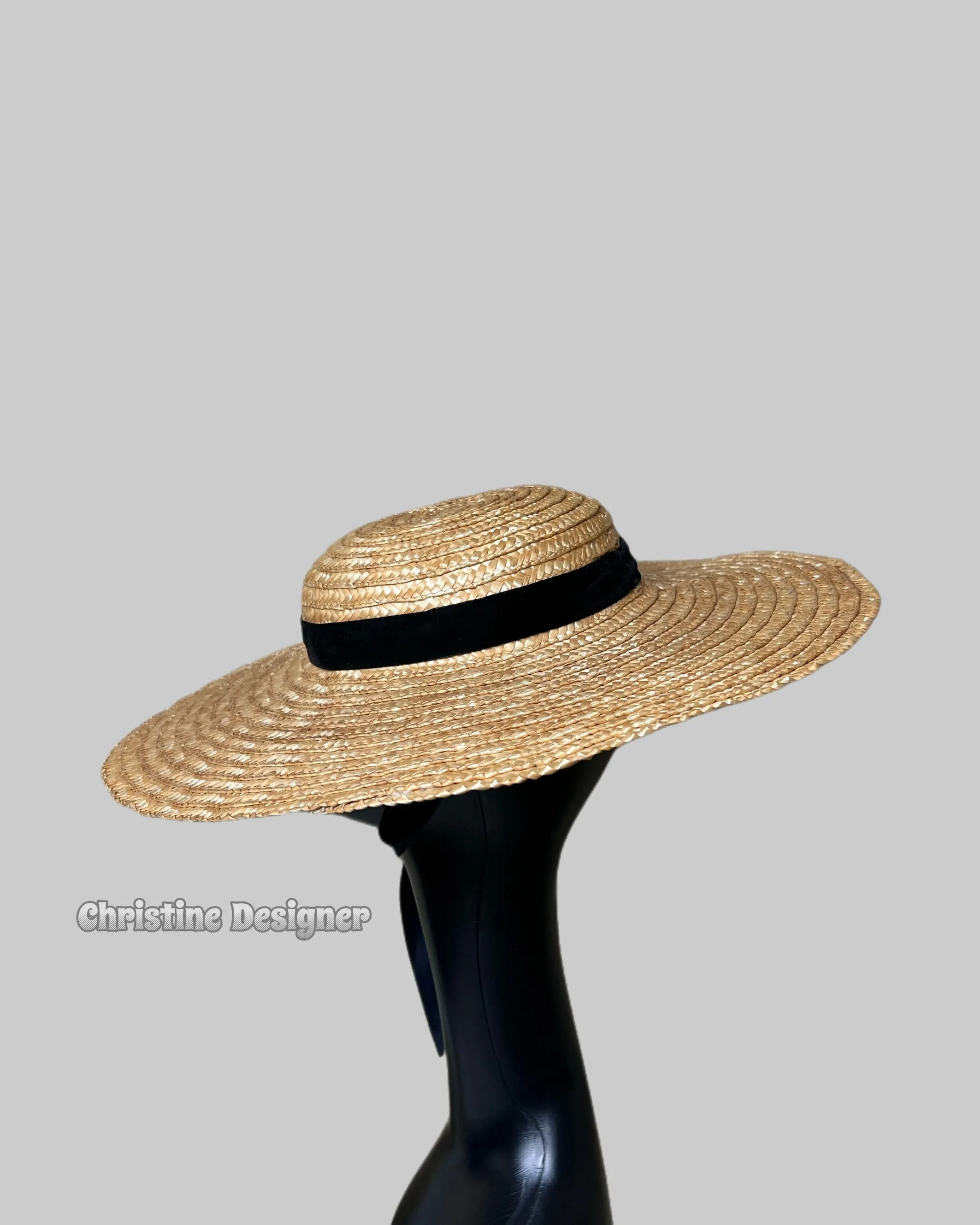 Casual bow straw hat