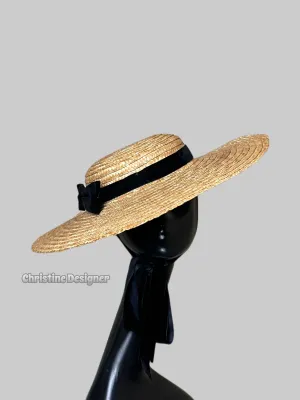 Casual bow straw hat