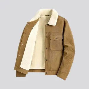 Casual colored men's corduroy coat