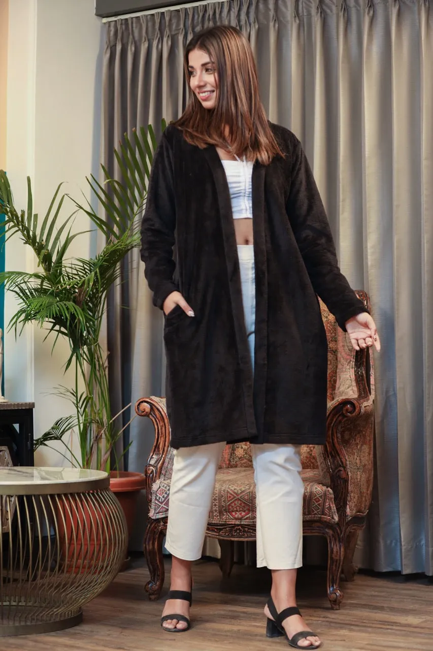 Casual Comfy super soft Black Woollen Shrug