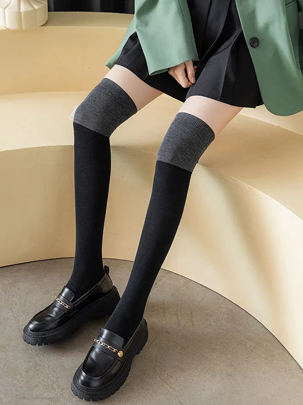 Casual Contrast Color Stockings Accessories