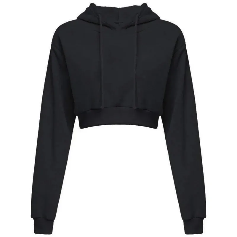 Casual Cropped Short Hooded Pullover