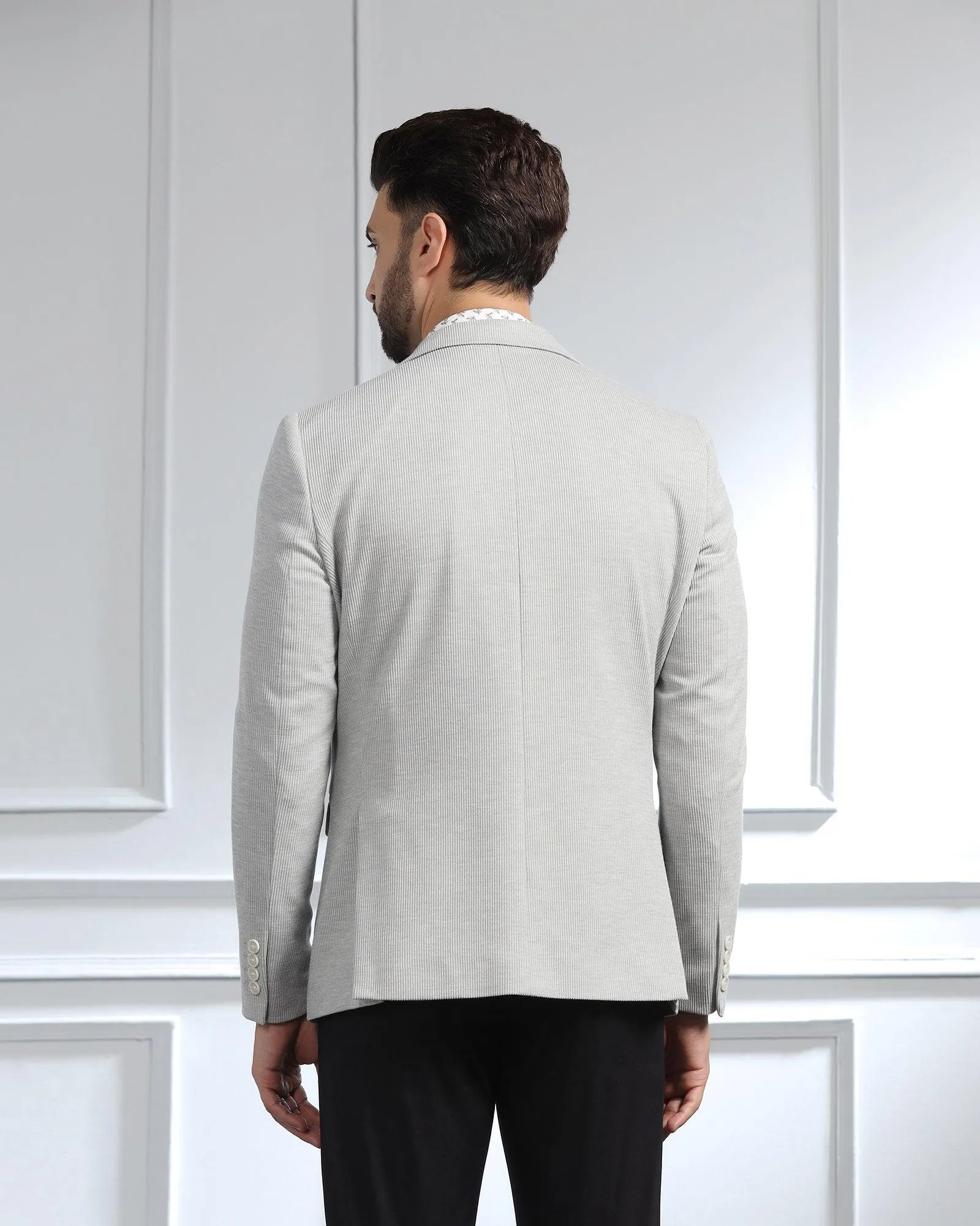 Casual Grey Textured Blazer - Remus