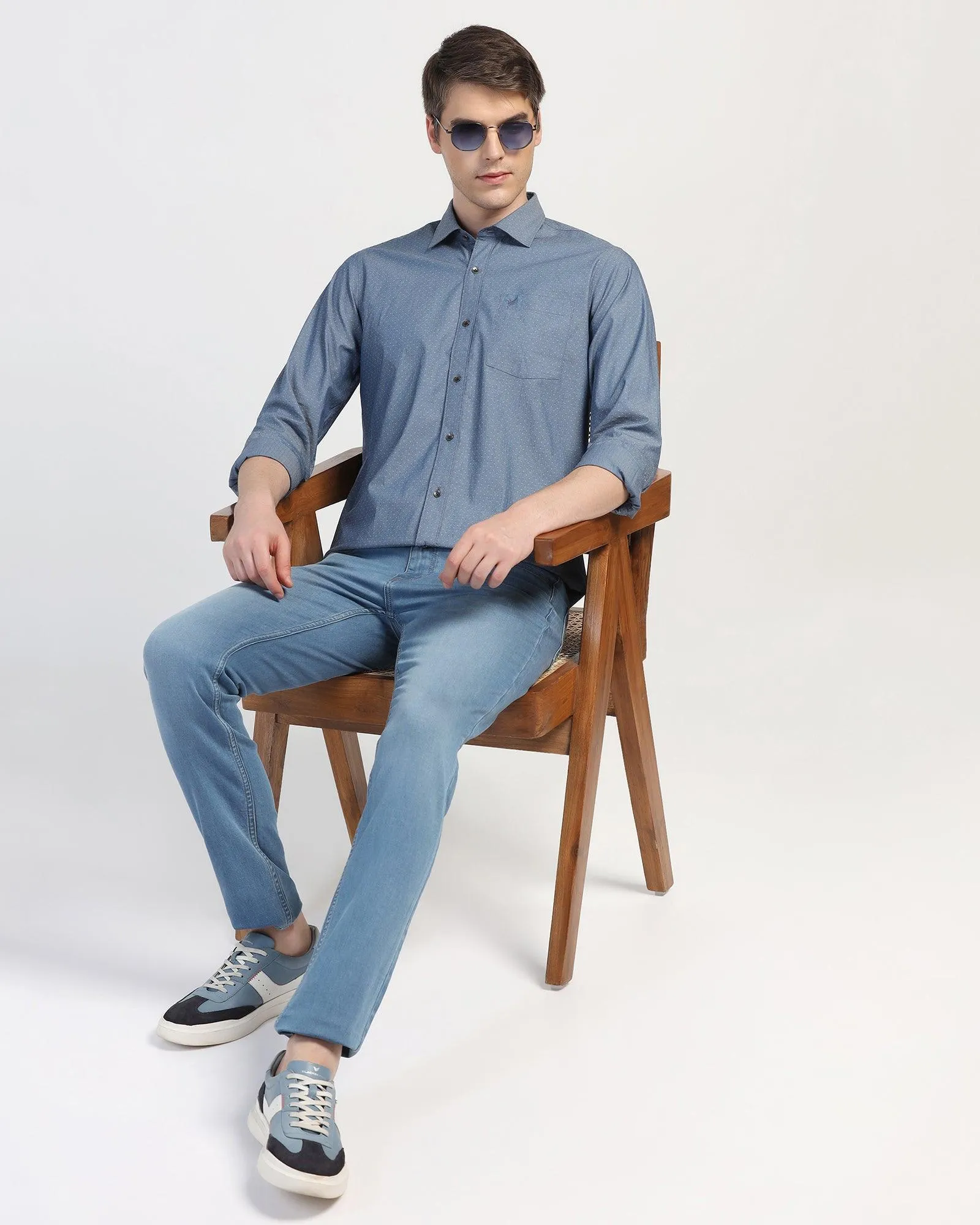 Casual Indigo Textured Shirt - Orion