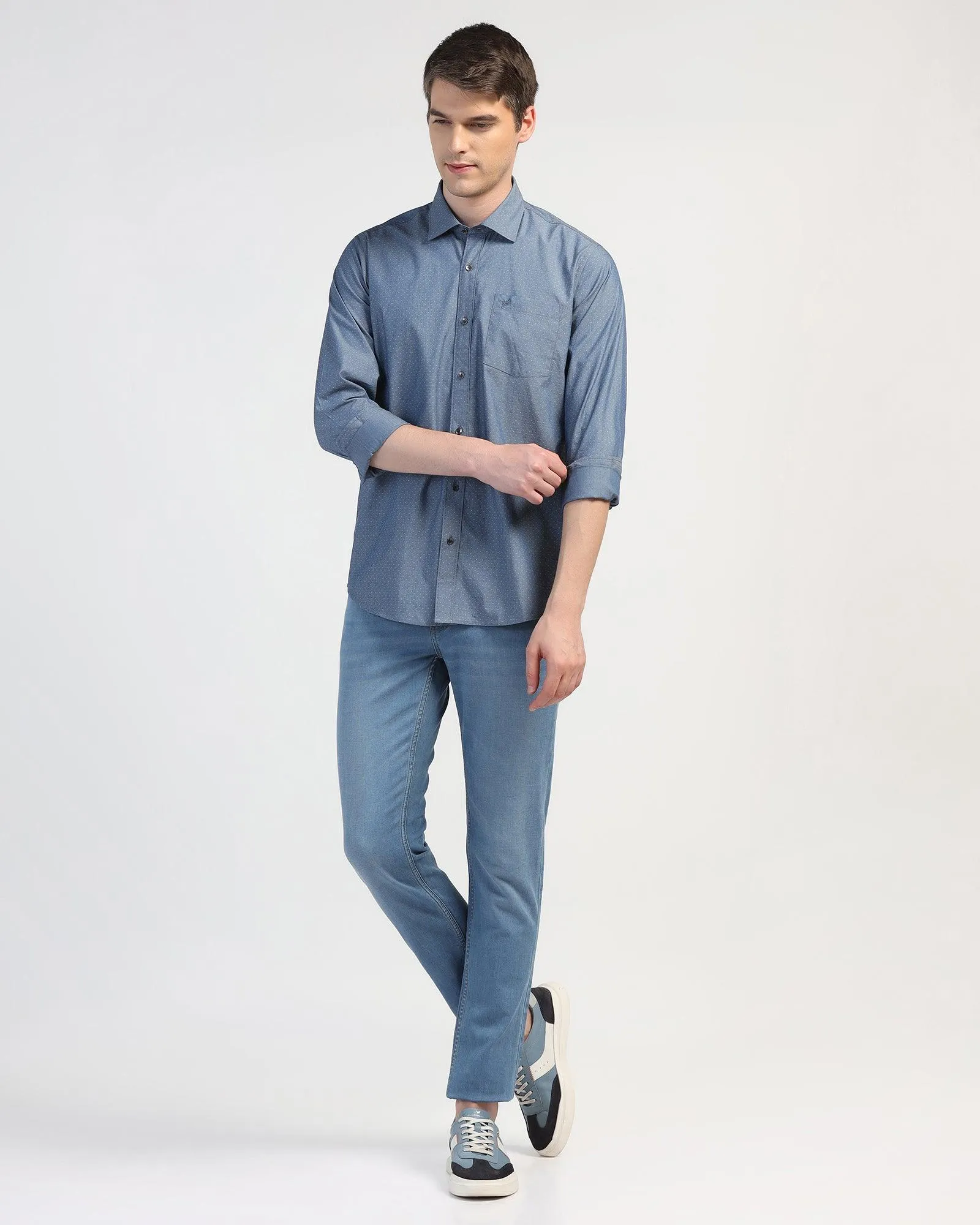 Casual Indigo Textured Shirt - Orion