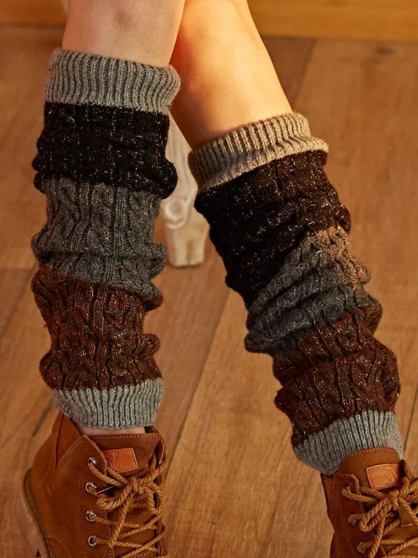 Casual Keep Warm Contrast Color Leg Warmers Accessories