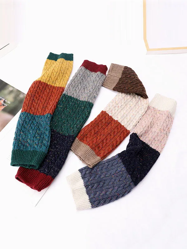 Casual Keep Warm Contrast Color Leg Warmers Accessories