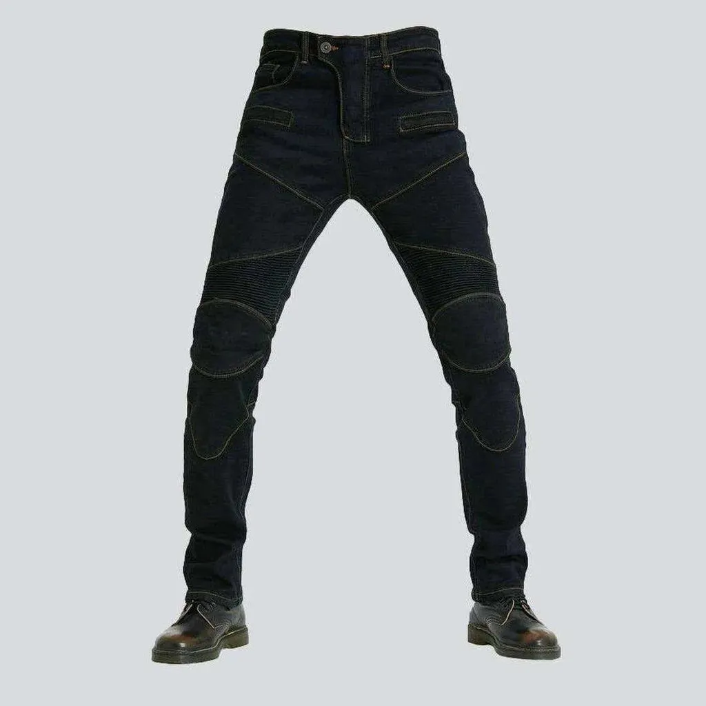 Casual men's biker denim pants