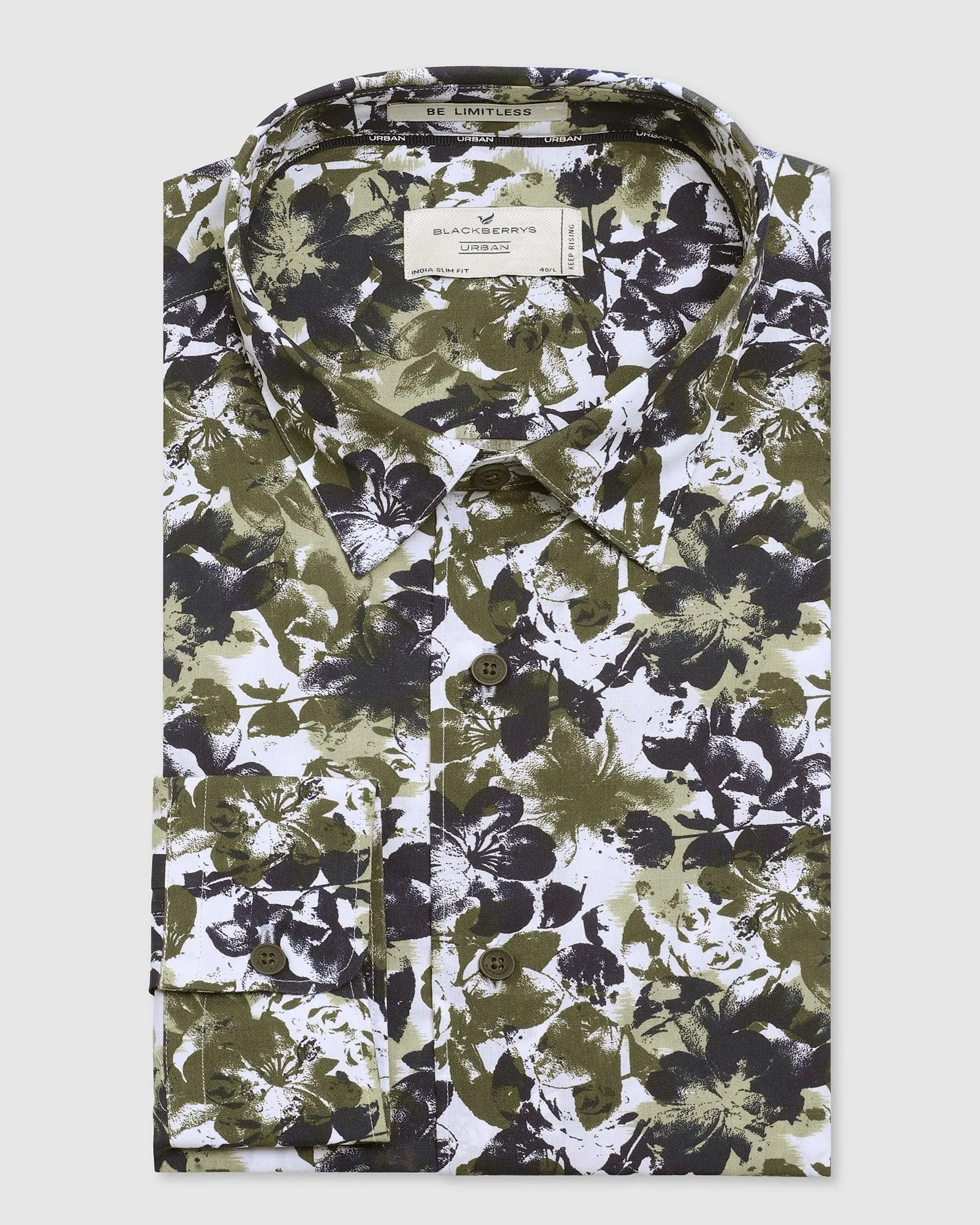 Casual Olive Printed Shirt - Deck