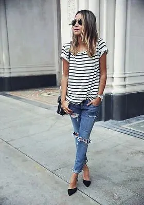 Casual Short Sleeve Striped Shirt