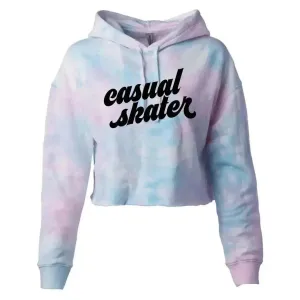 Casual Skater Cotton Candy Hooded Crop