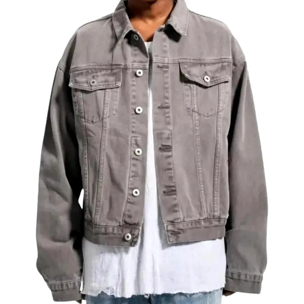 Casual vintage oversized men's denim jacket