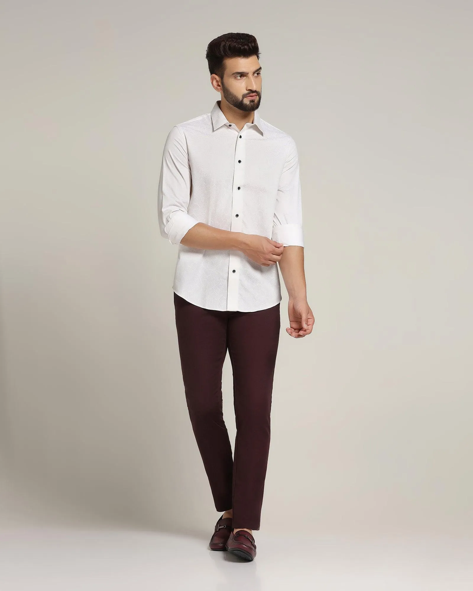 Casual White Printed Shirt - Gen