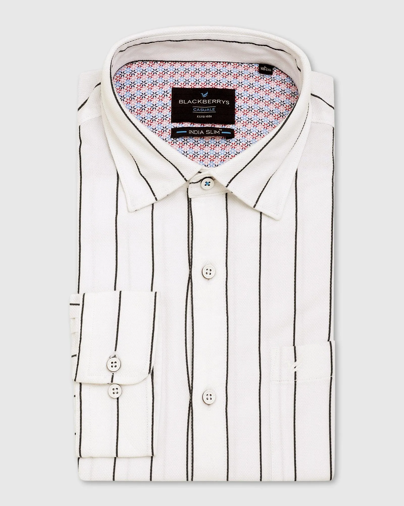 Casual White Striped Shirt - Fabien