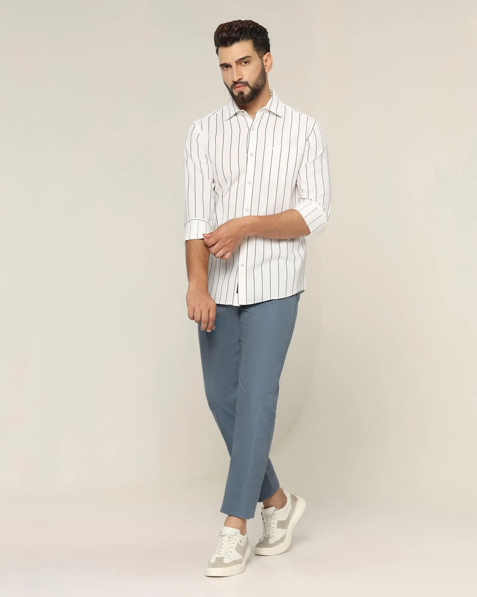 Casual White Striped Shirt - Fabien