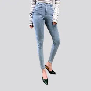 Casual women's embroidered jeans