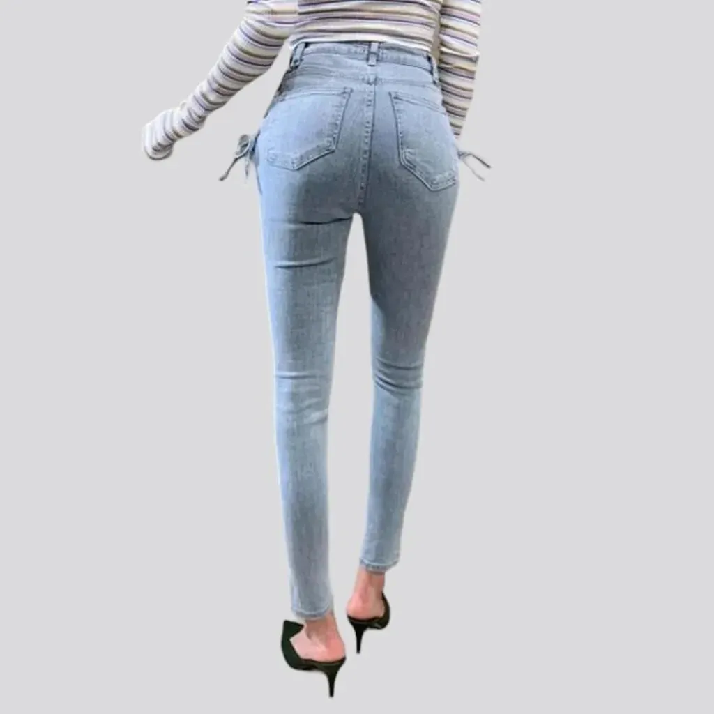 Casual women's embroidered jeans