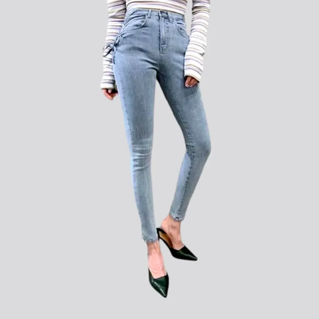 Casual women's embroidered jeans