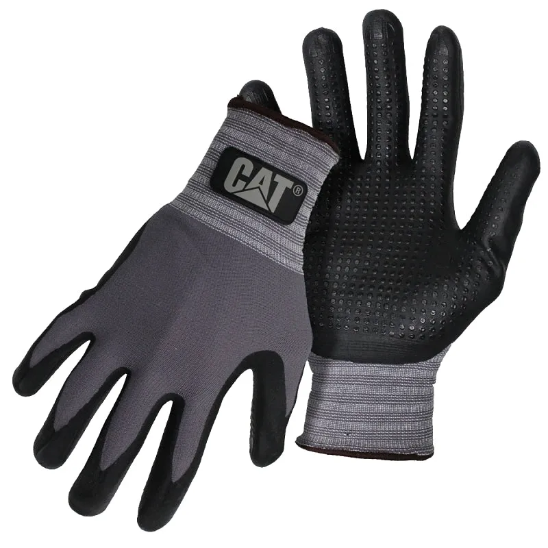 CAT CAT017419X Gloves, XL, Knit Wrist Cuff, Nitrile Coating, Nylon Glove, Gray :PR: QUANTITY: 1