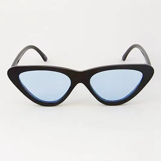 Cat Eye Sunglasses Black with Blue Lens