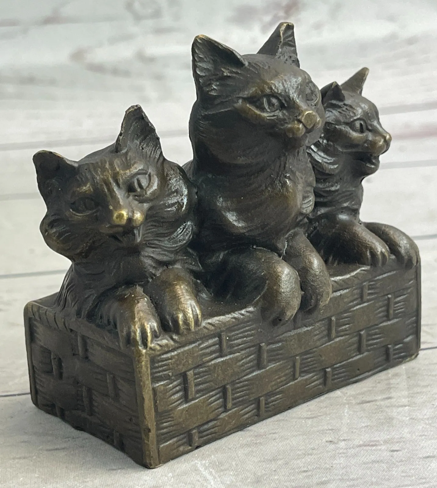 CAT FAMILY BRONZE SCULPTURE STATUE FIGURE FIGURINE ART DECO STATUE HOT CAST SALE