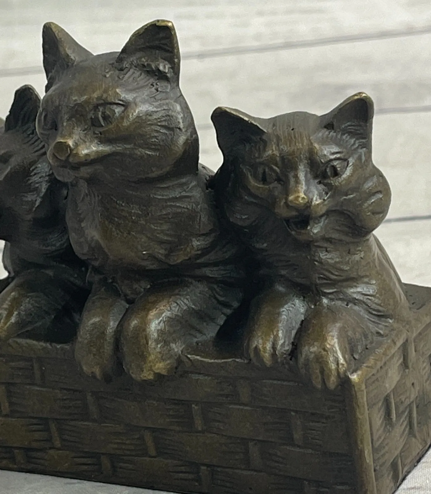 CAT FAMILY BRONZE SCULPTURE STATUE FIGURE FIGURINE ART DECO STATUE HOT CAST SALE