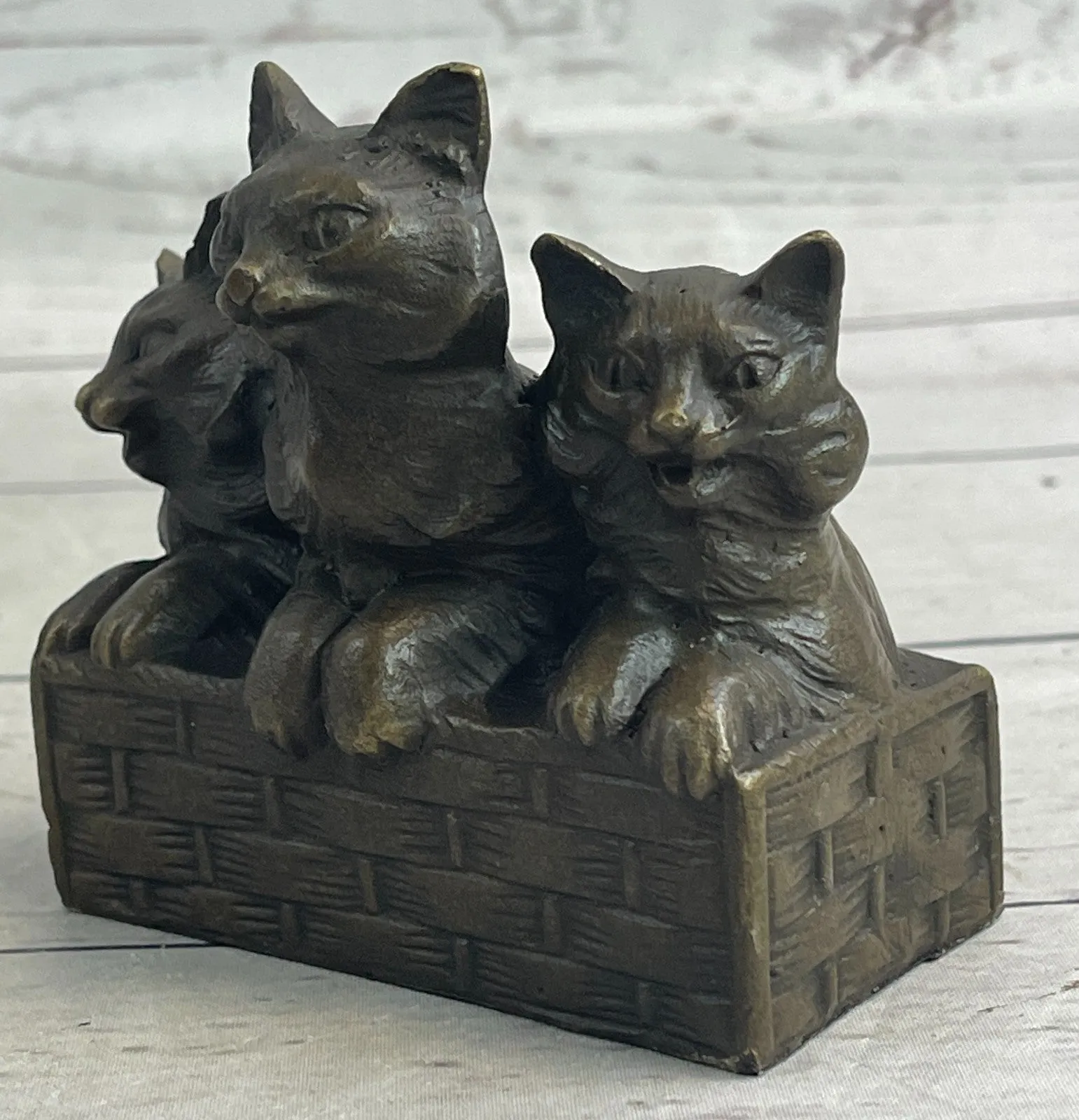 CAT FAMILY BRONZE SCULPTURE STATUE FIGURE FIGURINE ART DECO STATUE HOT CAST SALE