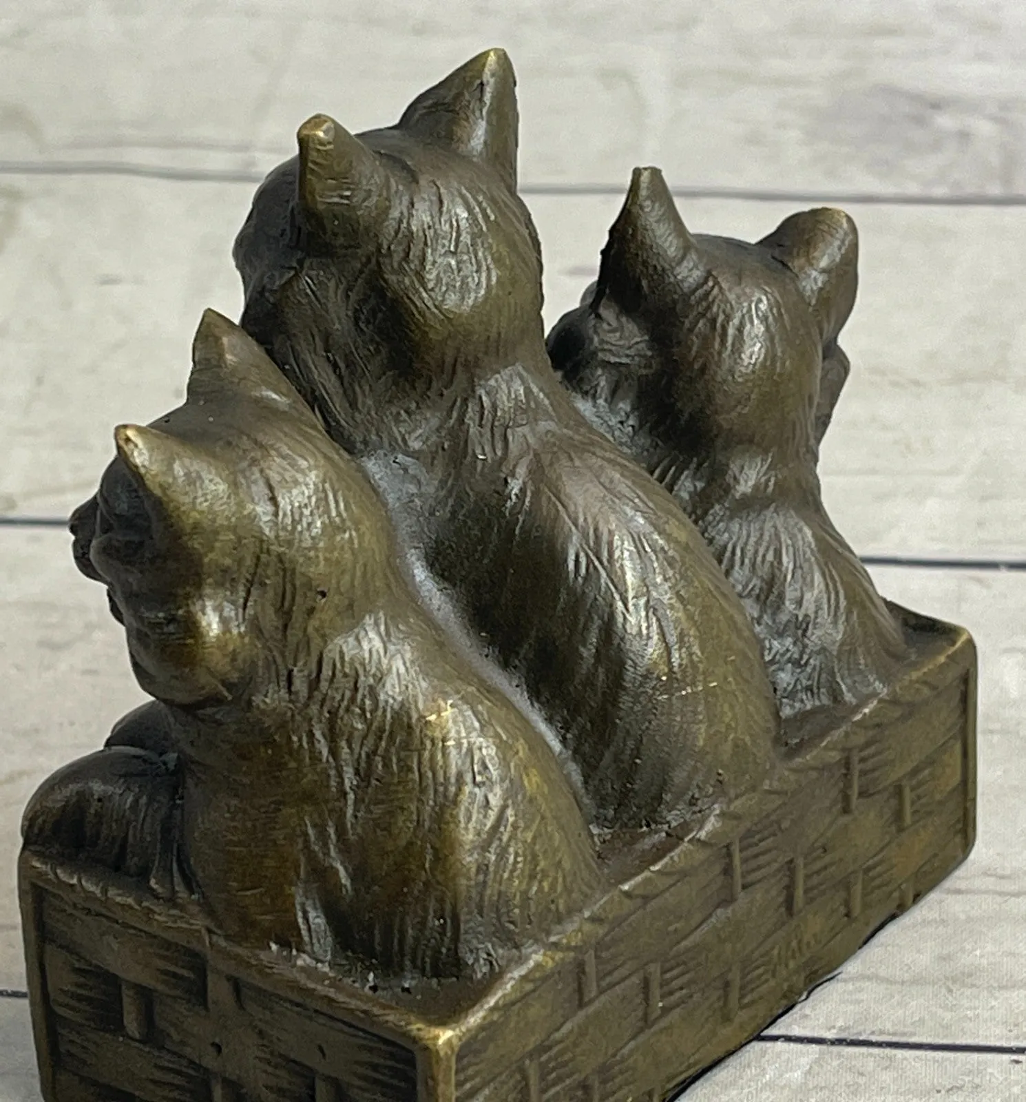 CAT FAMILY BRONZE SCULPTURE STATUE FIGURE FIGURINE ART DECO STATUE HOT CAST SALE