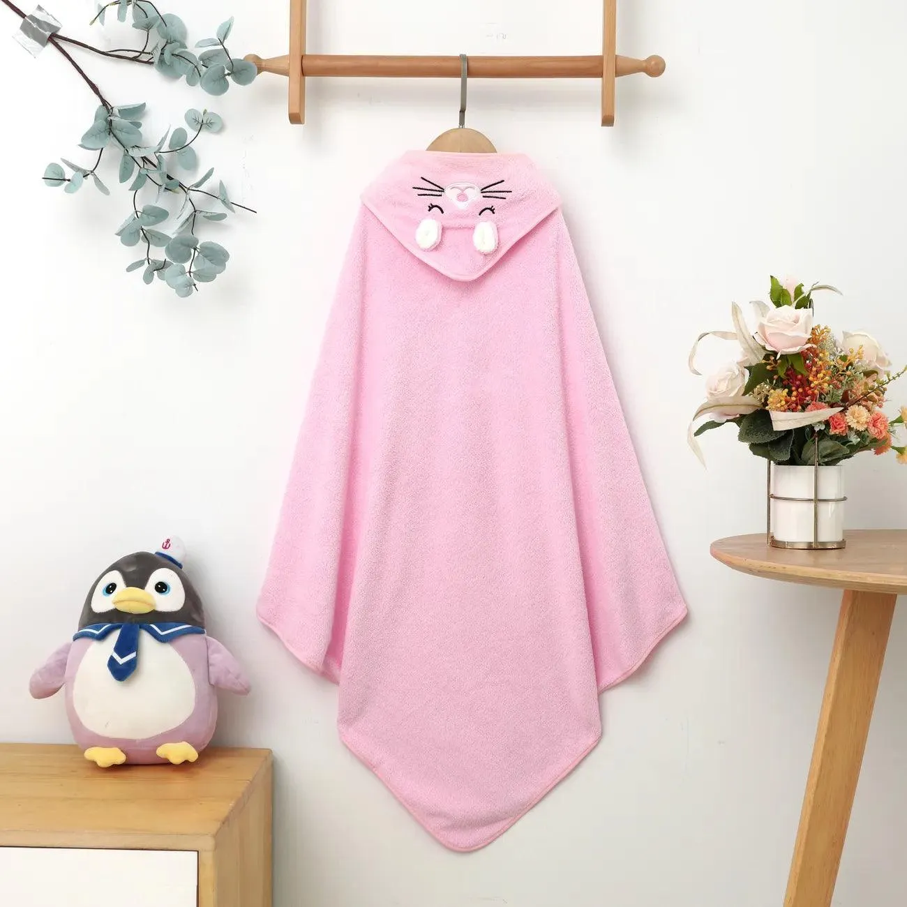 Cat Hooded Oversized Bath Towel- Toddler Girl