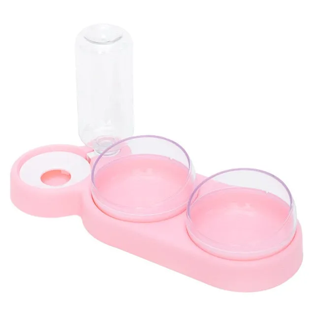 Cat or Dog Food Dish with Water Bottle (3 piece set)