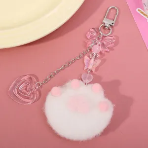 Cat Paw Plush Aesthetic Keychain