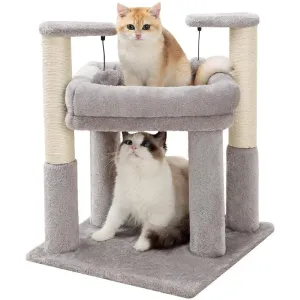 Cat Tower with 2 Natural Sisal Scratching Post for Kitten