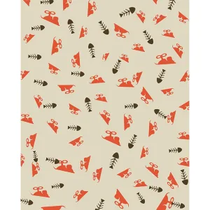 Cat Toy & Fish Printed Backdrop