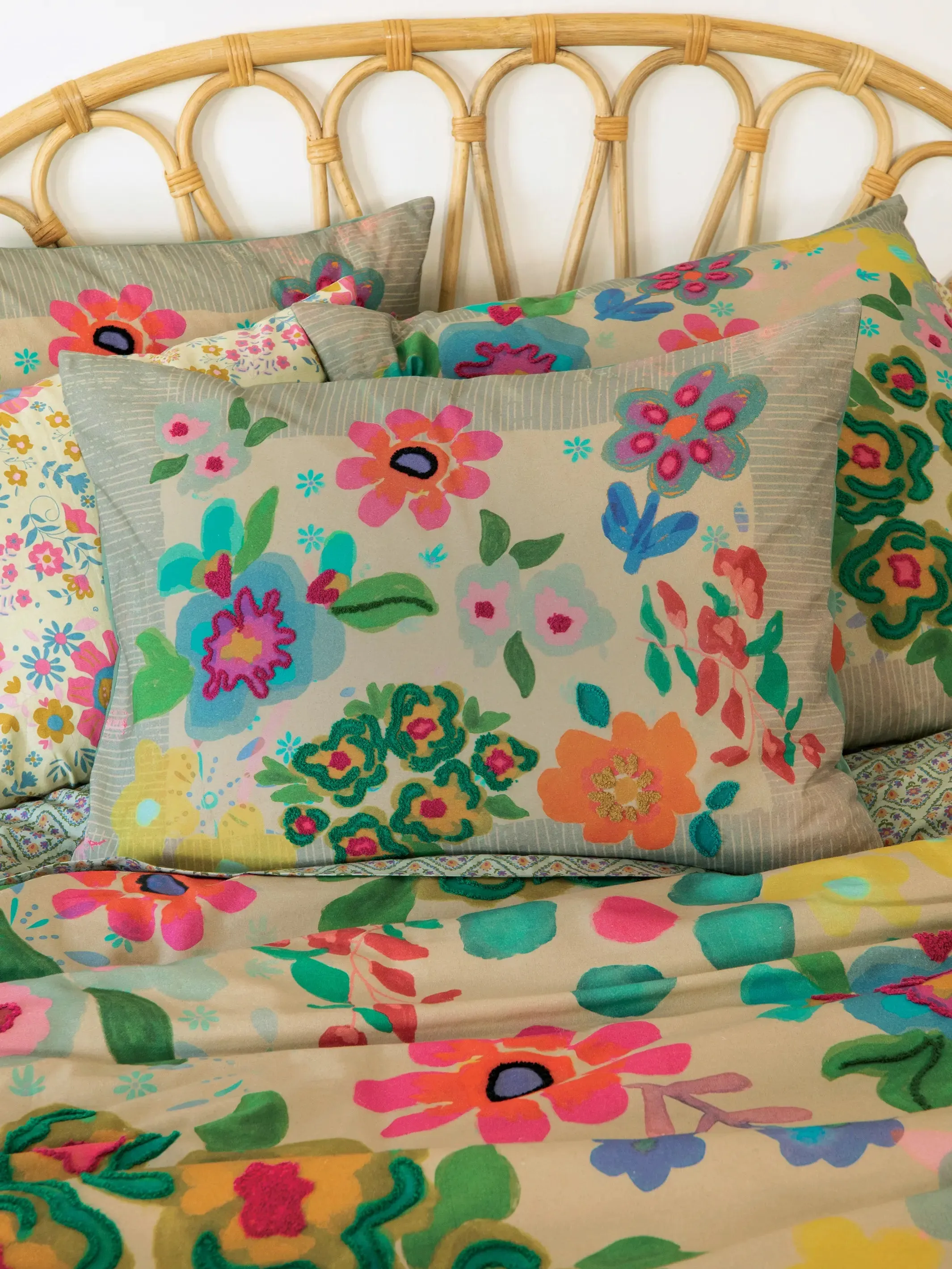 Catalina Cotton Shams, Set of 2 - Floral Garden