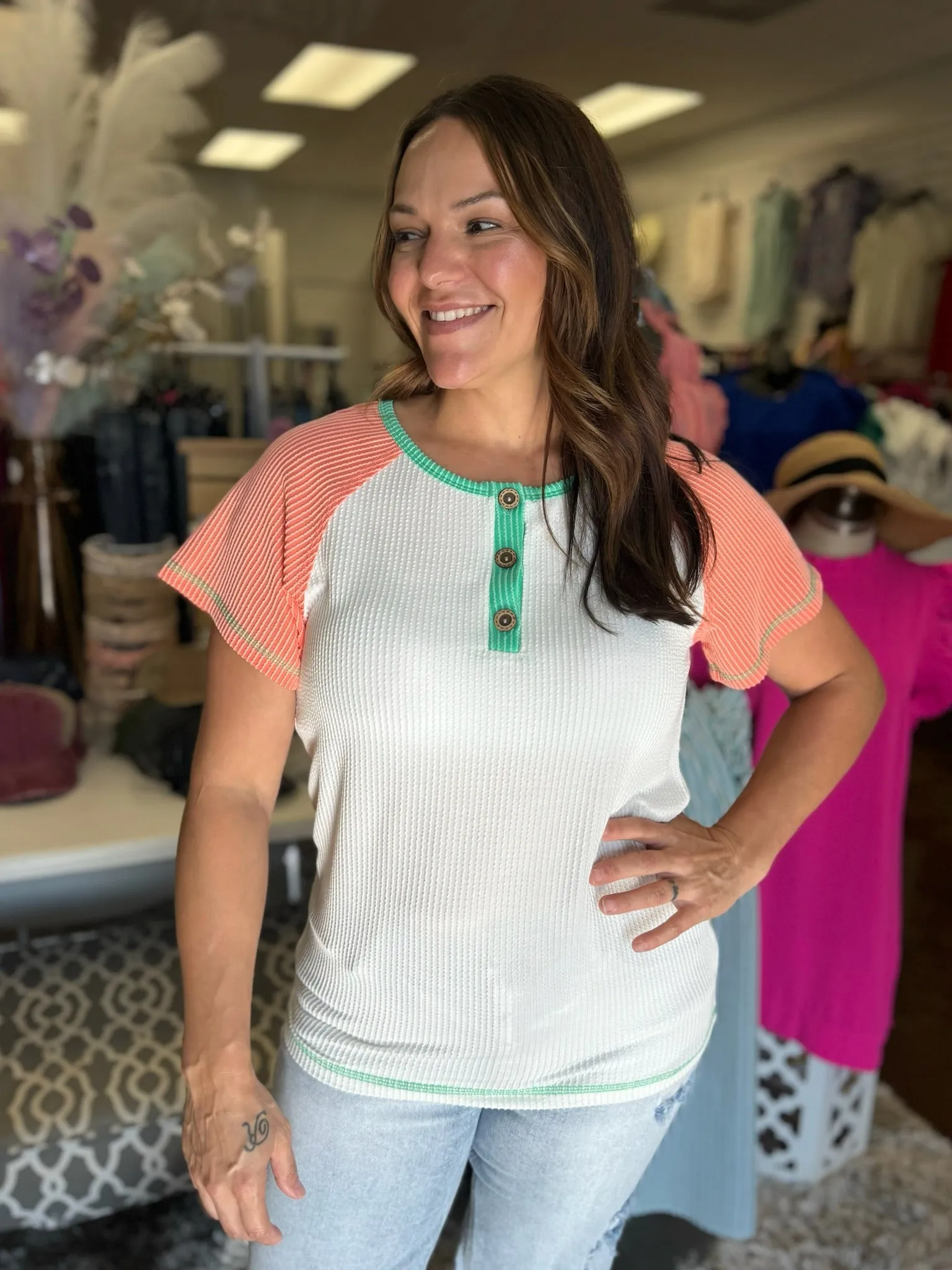 Catch a Break Color Block Top