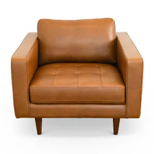 Catherine Leather Lounge Chair (Tan Leather)