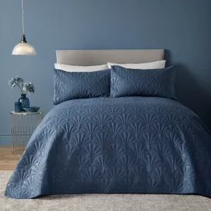 Cavali Bedspread by Serene in Dark Blue 200cm X 230cm