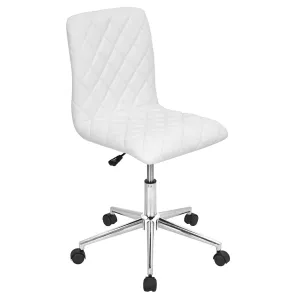 Caviar Contemporary Adjustable Office Chair in White Faux Leather by LumiSource