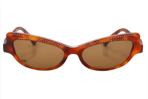 Caviar M3002 C16 Havana Brown Swarovski Crystals Luxury Sunglasses