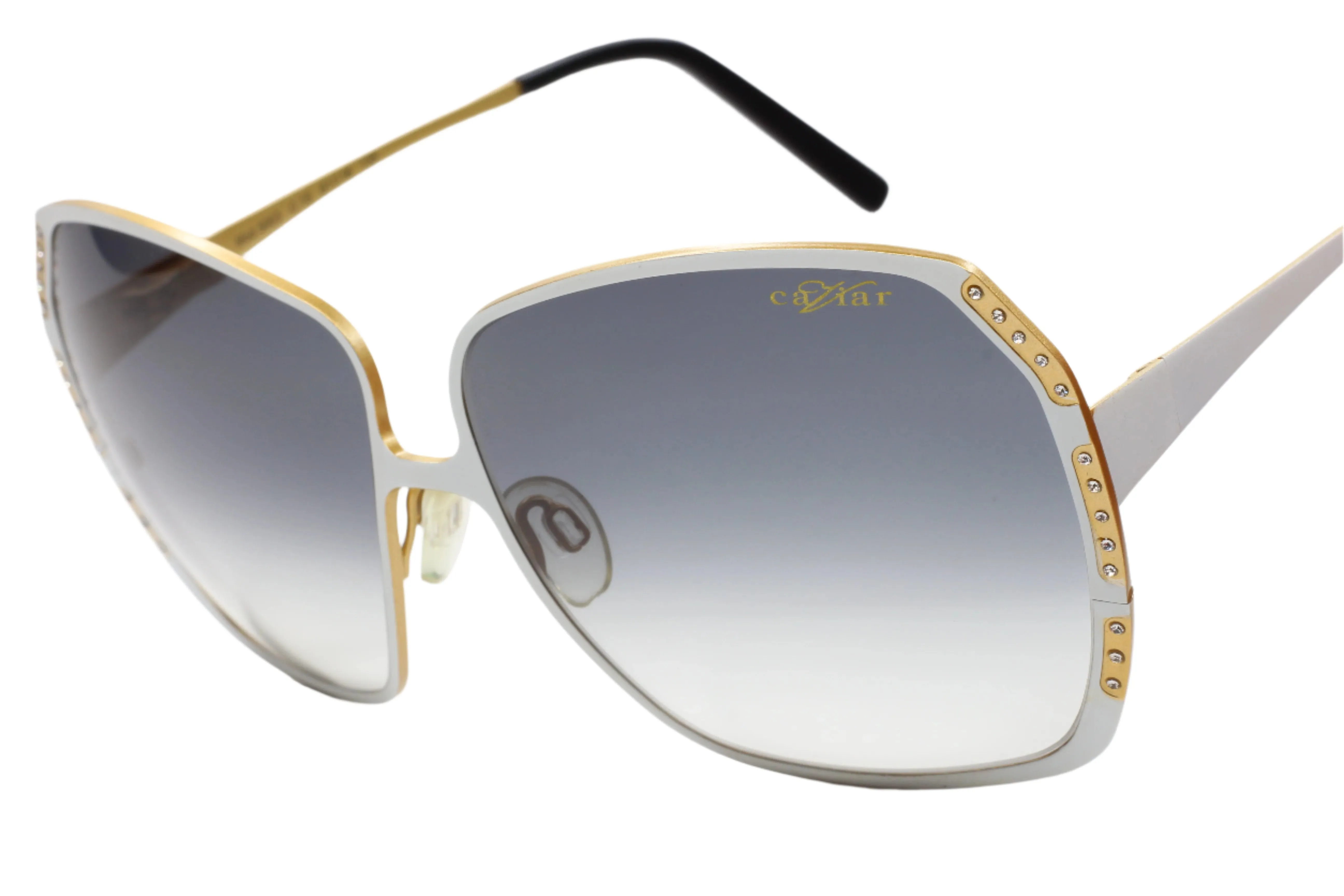 Caviar M5003 C24 White Gold Crystals Luxury Italy Sunglasses -Wo