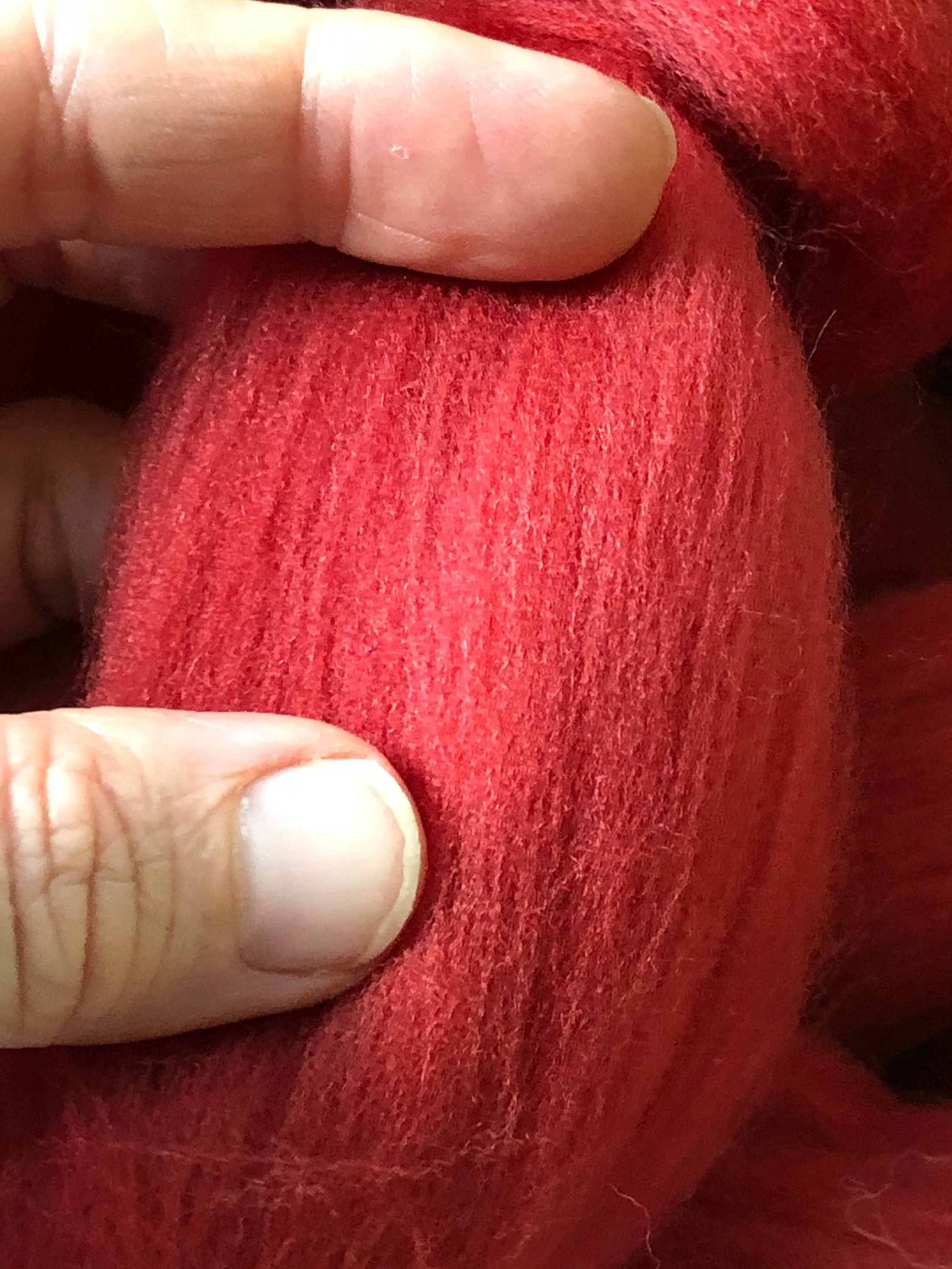 Cayenne Red Wool Top Roving - Spin into Yarn, Needle Felt wet felt all Crafts