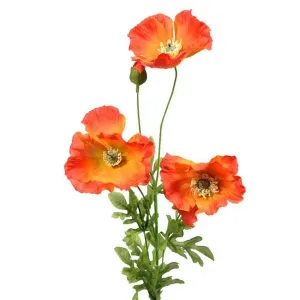 CB Imports 74cm Artificial Orange Poppy Stem