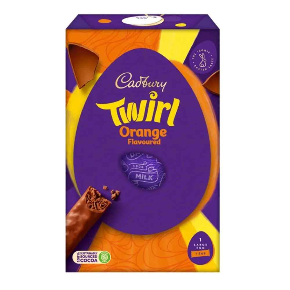 C'bury Twirl Orange Large Egg Chocolate 198g